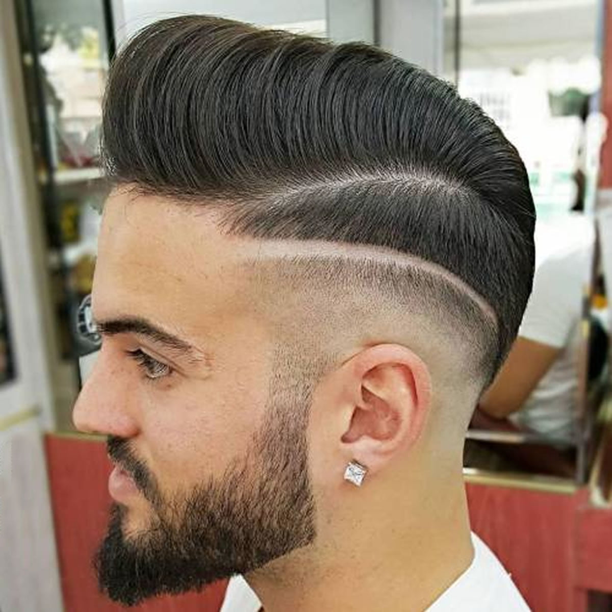 Pompadour with shaved side design for 2018 – HAIRSTYLES