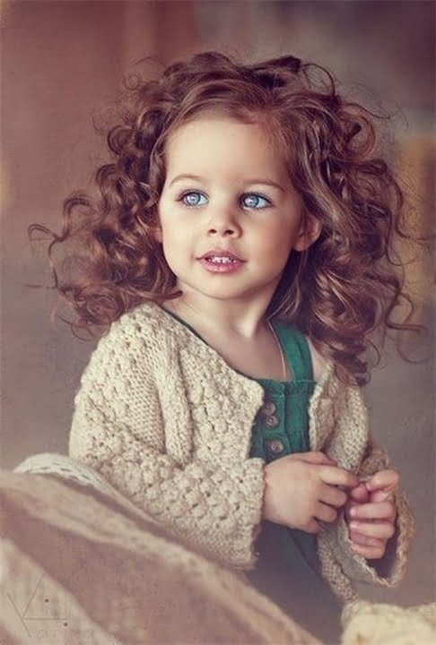 Litte Girls Cury Long Hairstyles 2016-2017