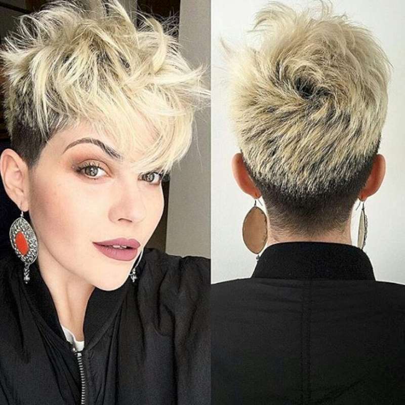 Short Grey Messy Hairstyles for Women 2017