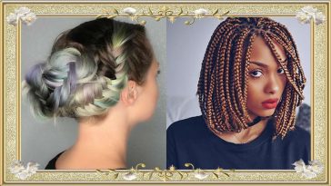 Snail Shell Colored Braided Updo Hairstyles