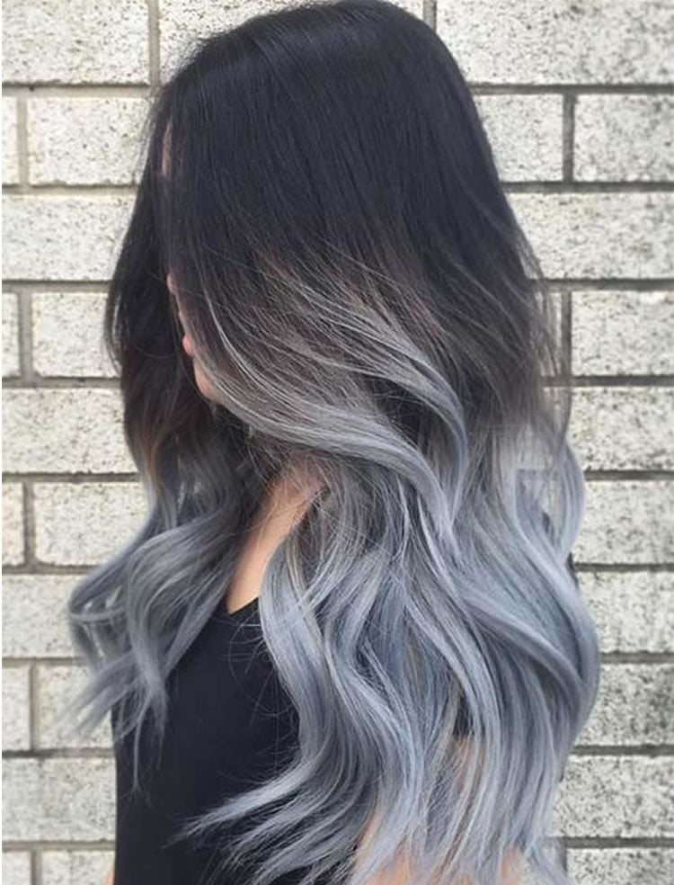 Cute Black to Grey Ombre 2022 for Long Hair HAIRSTYLES Cute Black to Grey Ombre 2022 for Long Hair HAIRSTYLES