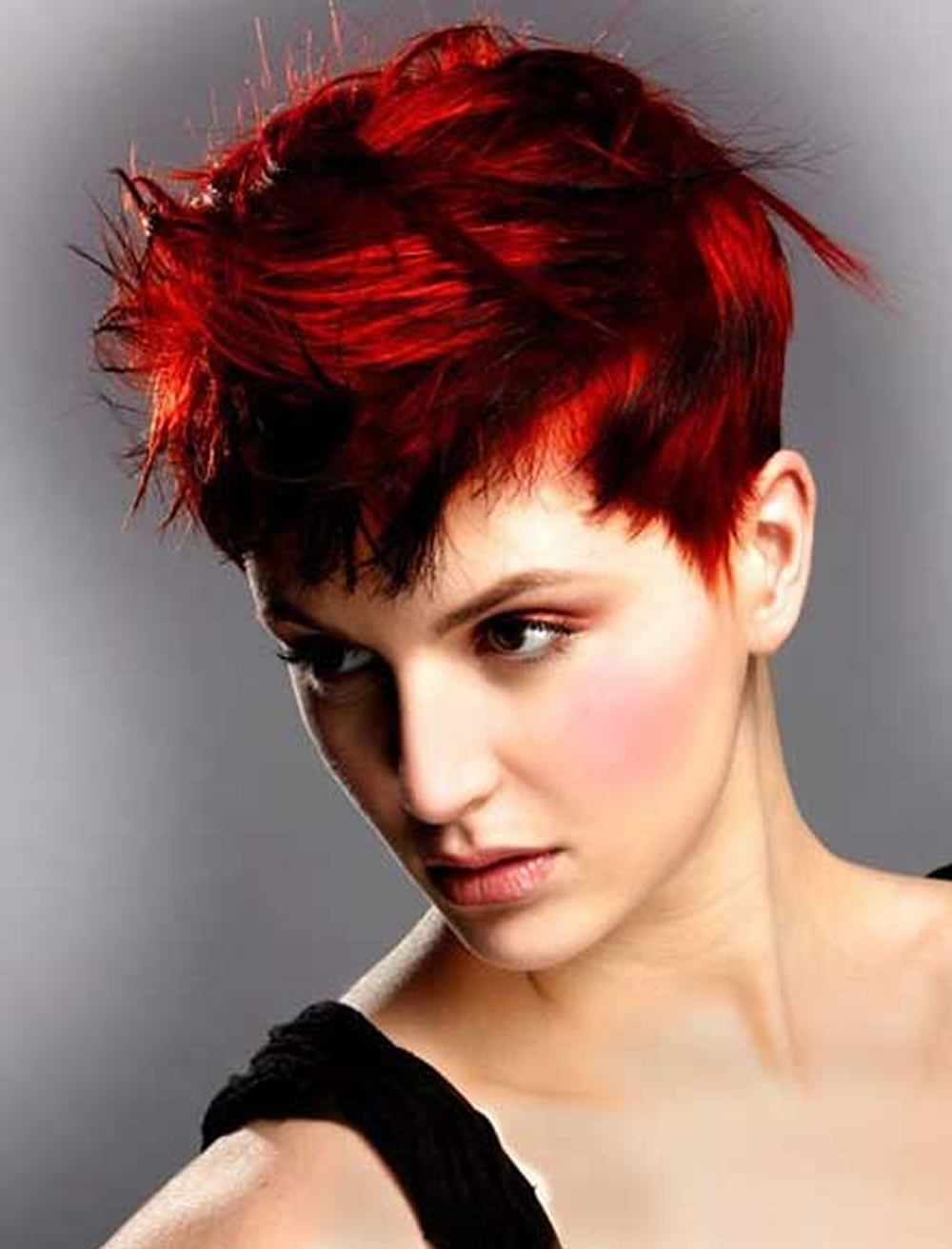 Dashing Red Hair Short Pixie Hairstyles for Long Faces ...