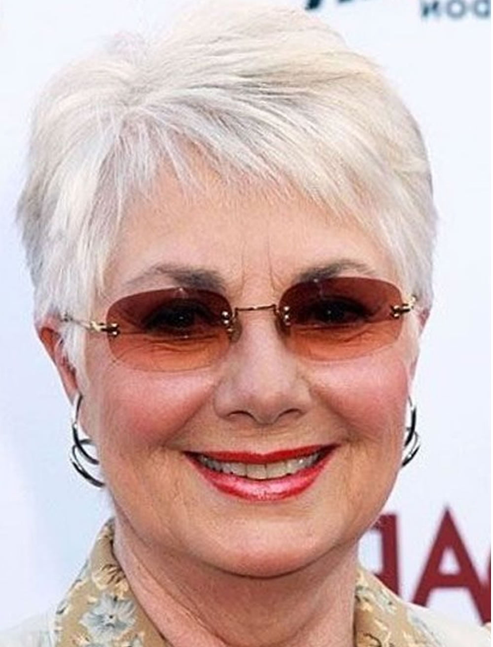 Endearing White Hair Color Pixie Haircuts for Older Women