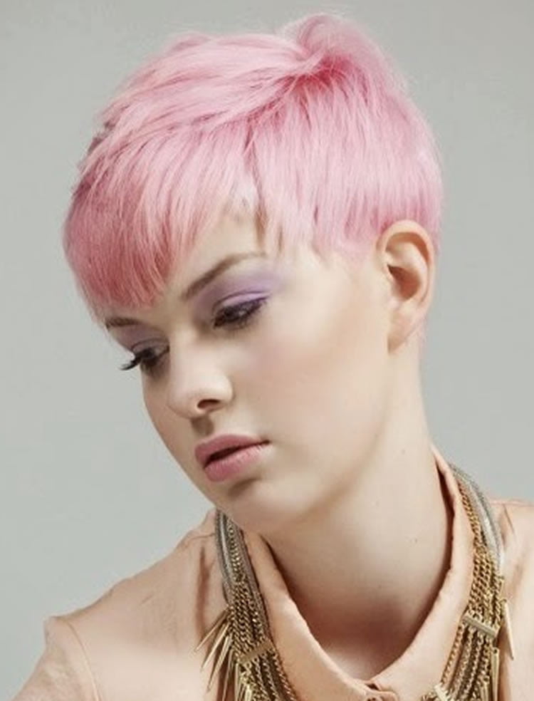 Pink Hair Color Short Pixie Hairstyles for Girls – HAIRSTYLES