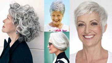 Short Gray Hairstyle Images and Hair Color Ideas for Older Women Over 50