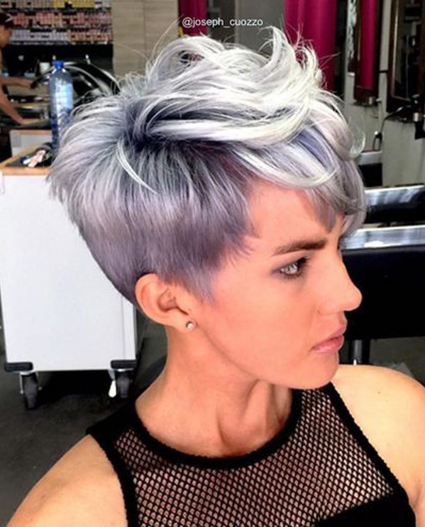 Gray balayage short pixie haircut for girls – HAIRSTYLES