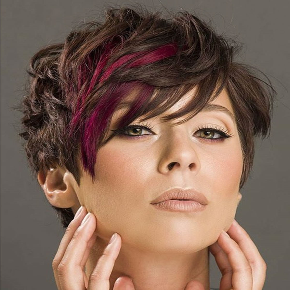 Red balayage pixie haircut for short hair.