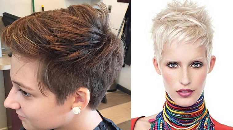 Side swept short hairstyle 2019