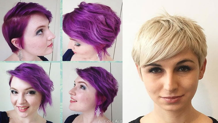 Blonde hairstyle pixie cut