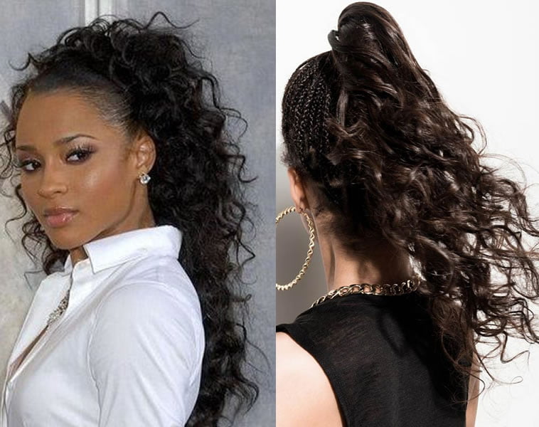 ponytail curly hair 2019-2020