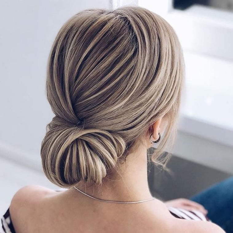 low bun hairstyles for wedding 2019-2020
