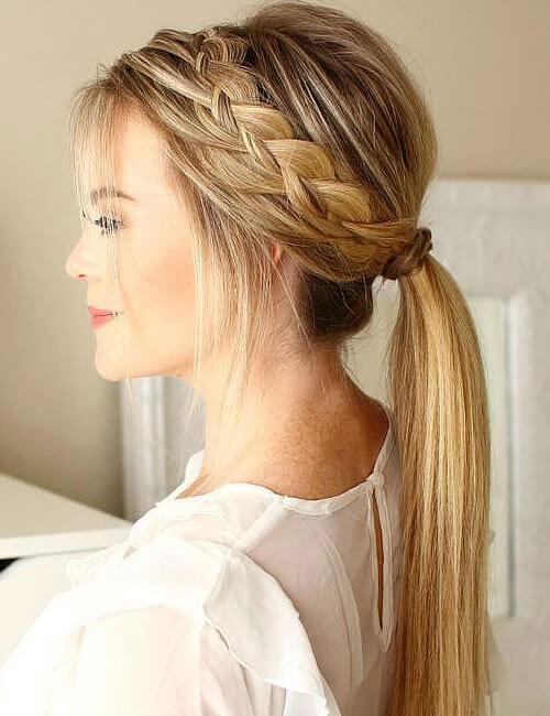 Braids ponytail long hair for women