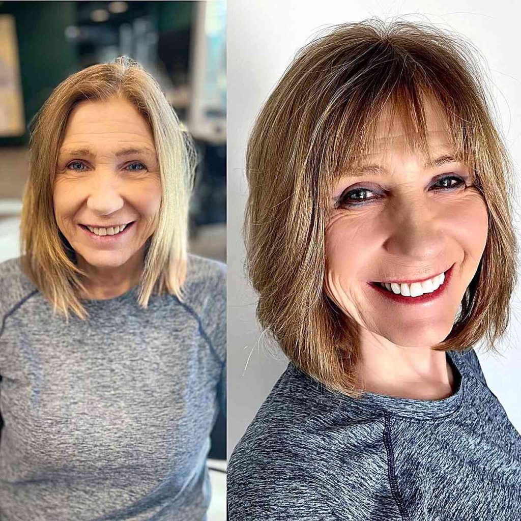 Cute Choppy Fringe on a Layered Bob